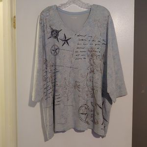 Plus size tee 3/4 sleeve 3X EUC Catherines